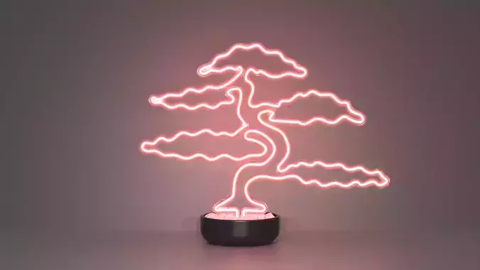 Bonsai 3 - Neon Sign in a Pot
