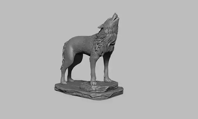 Wolf howling 3D print model