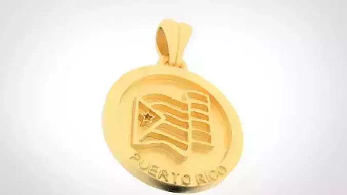  Puerto Rican Pendant Necklace Charm Flag Jewelry 3D print model