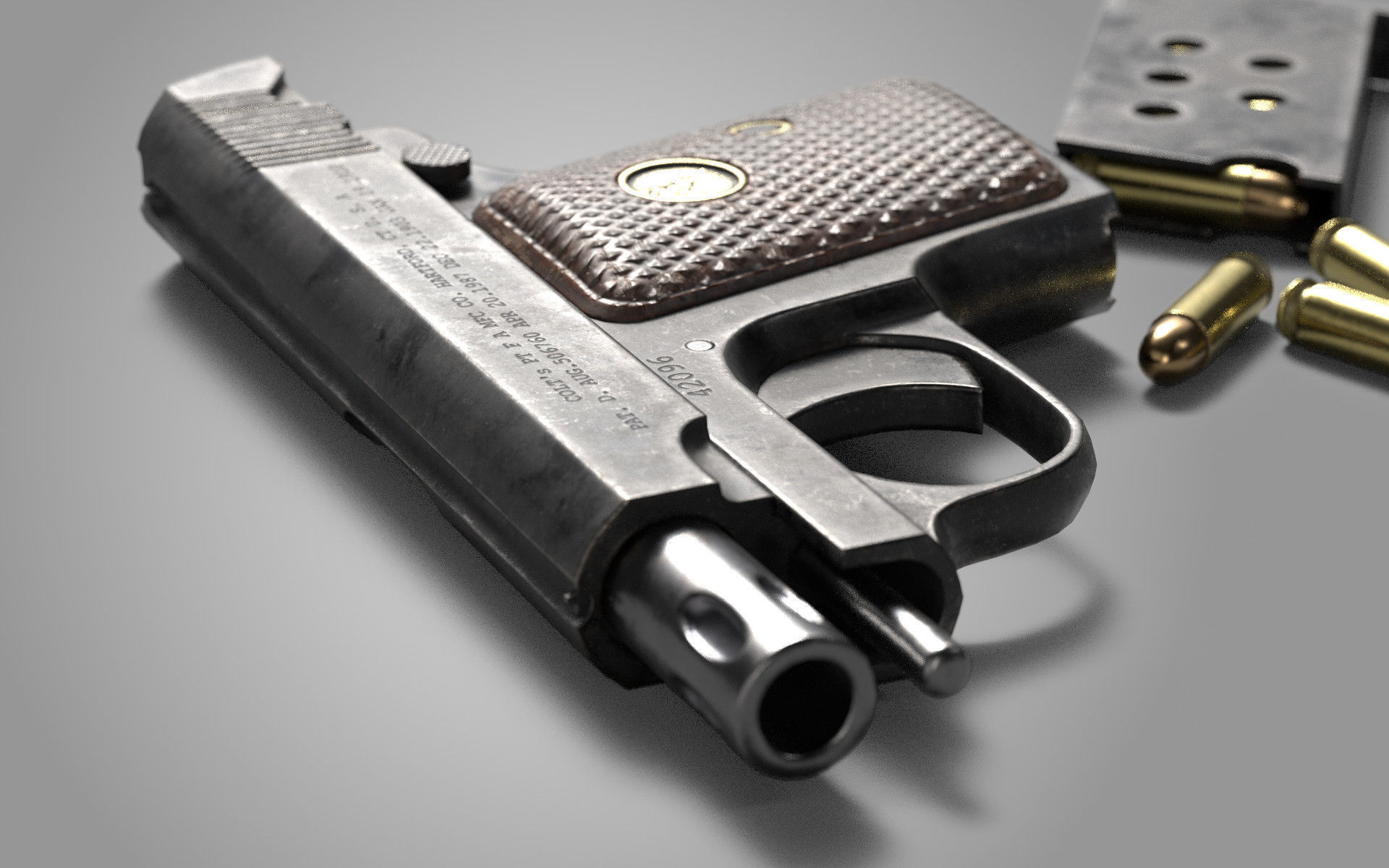 3D model Colt Model 1908 Vest Pocket cal 25 VR / AR / low-poly | CGTrader