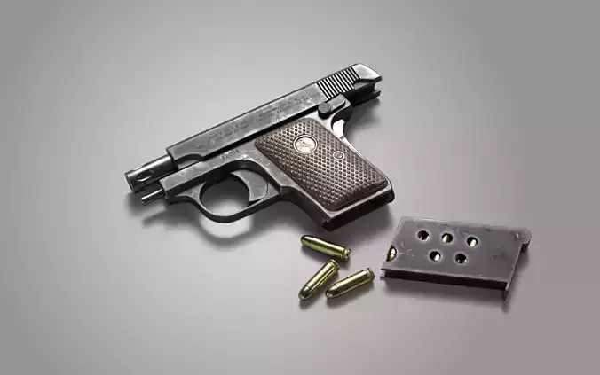 Colt Model 1908 Vest Pocket cal 25 Low-poly 3D model
