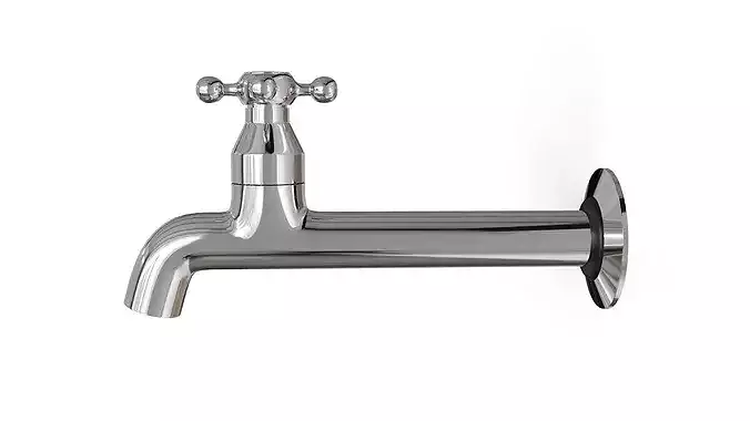 Classic Chrome Wall Faucet with Cross Handle Design