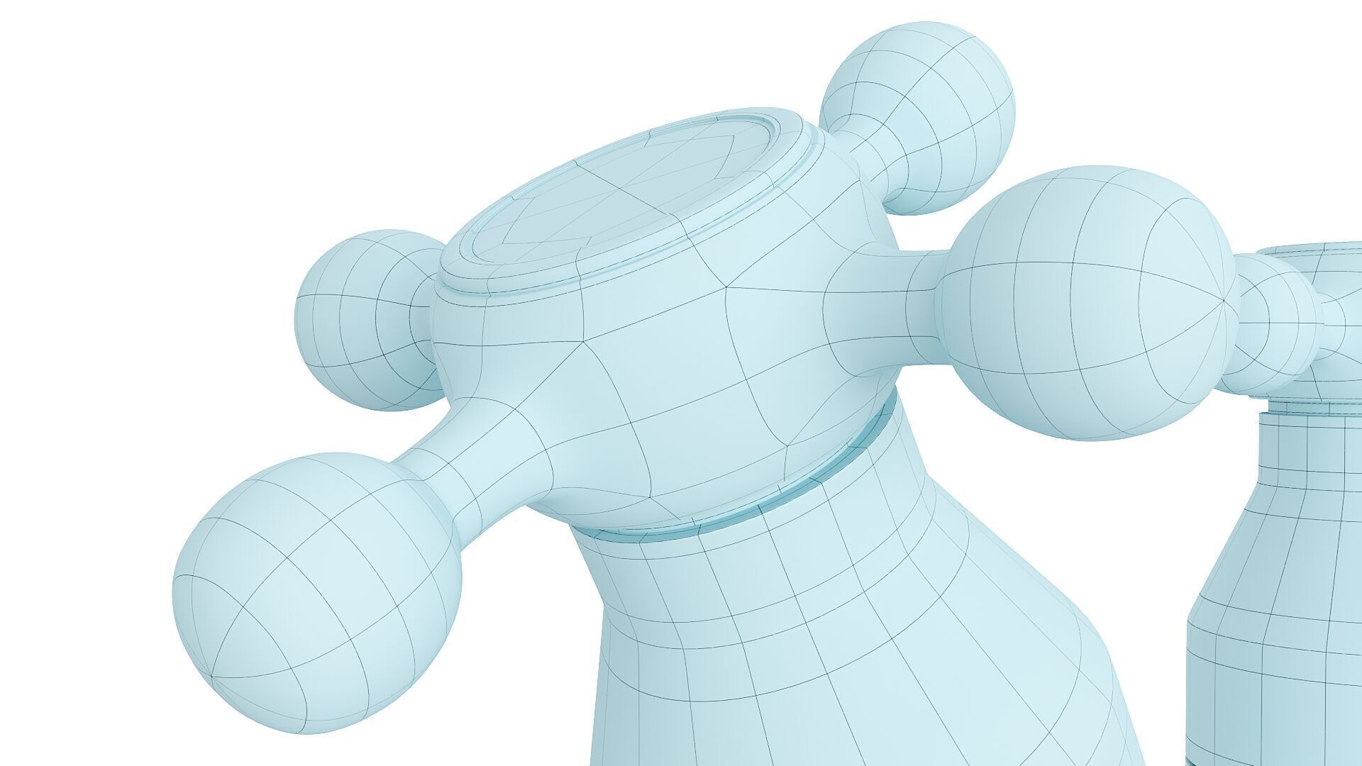 Realistic Double Outdoor Faucet for Garden and Laundry 3D model_13