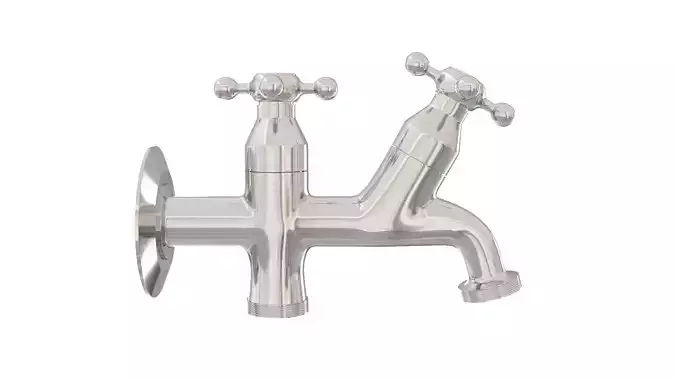 Realistic Double Outdoor Faucet for Garden and Laundry