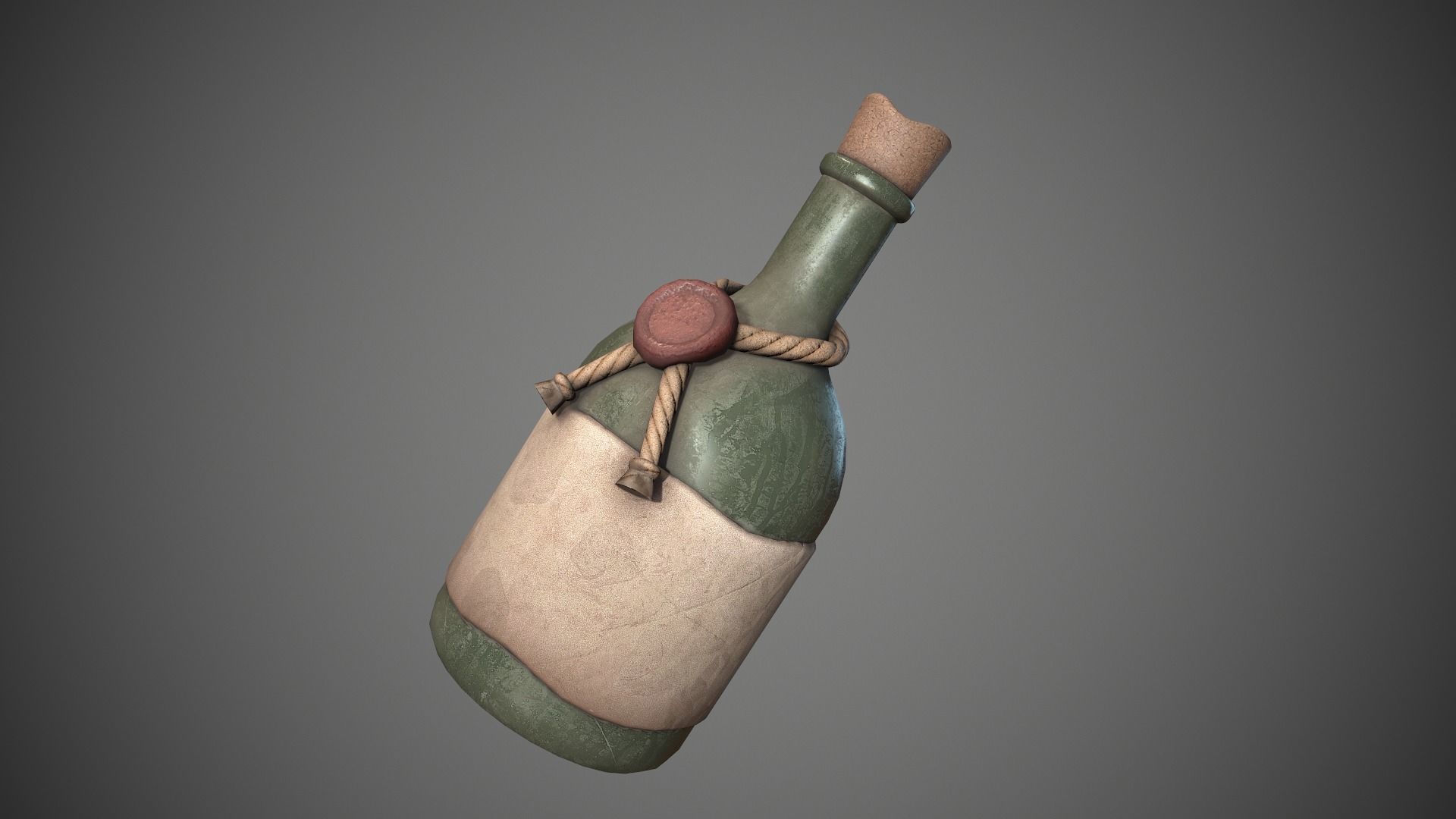 Bottle  Low-poly 3D model_1