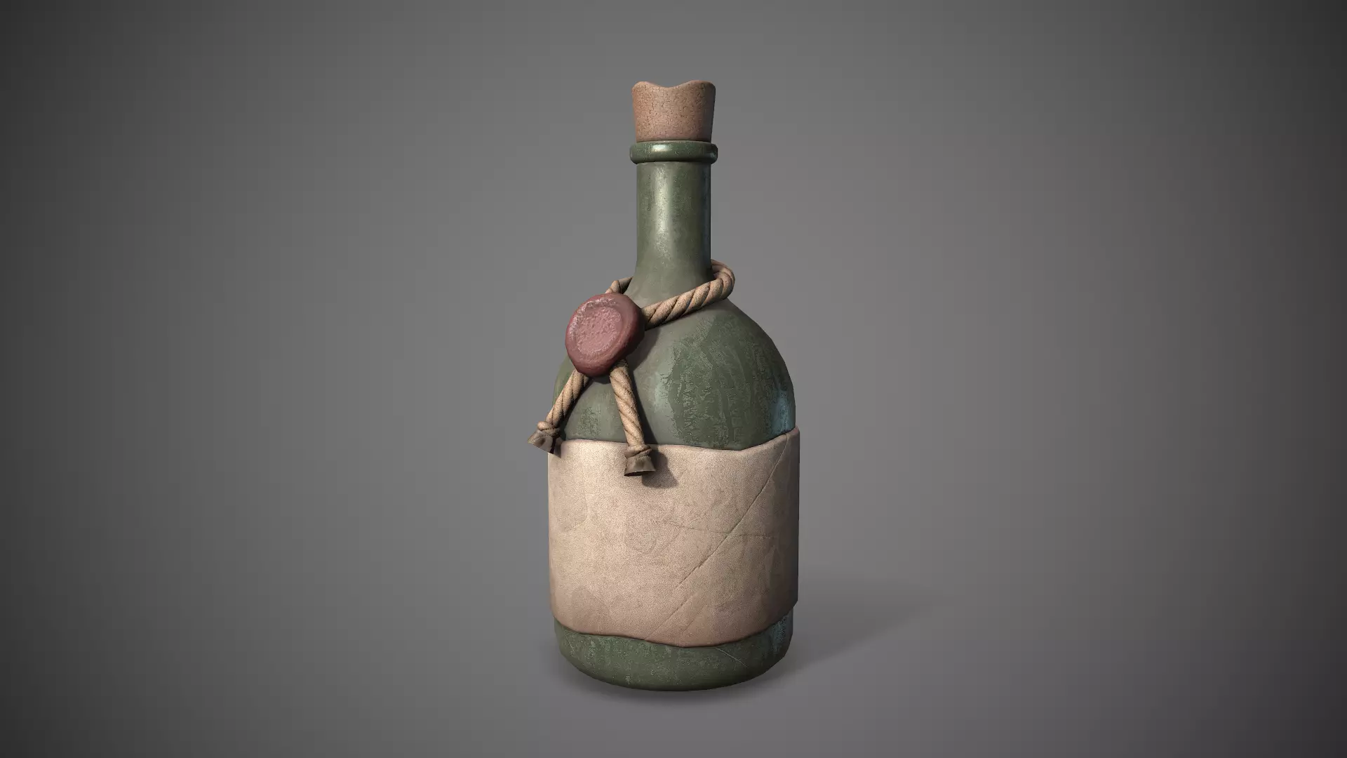 Bottle  Low-poly 3D model_0