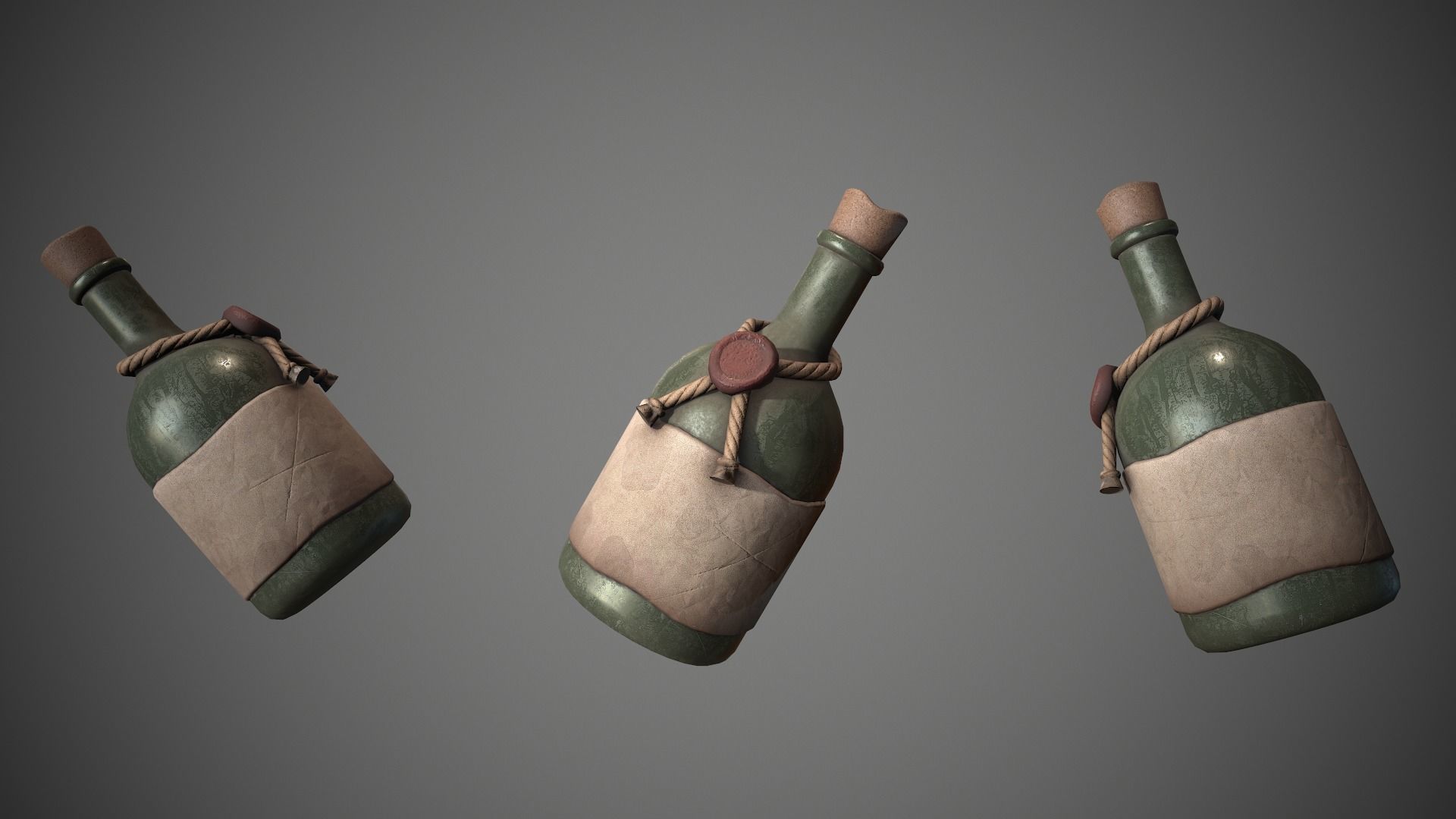 Bottle  Low-poly 3D model_3