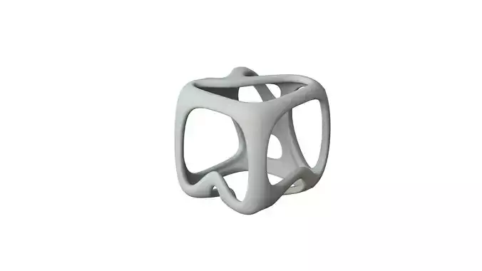 SciFi Cube Object No 16444 Low Poly Shape