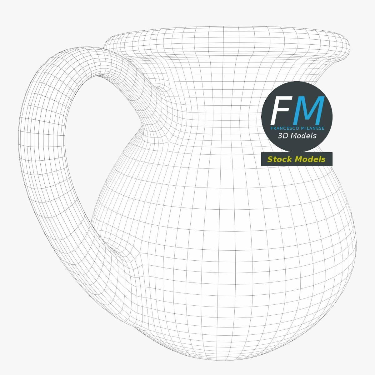 Porcelain pitcher 3D model_7
