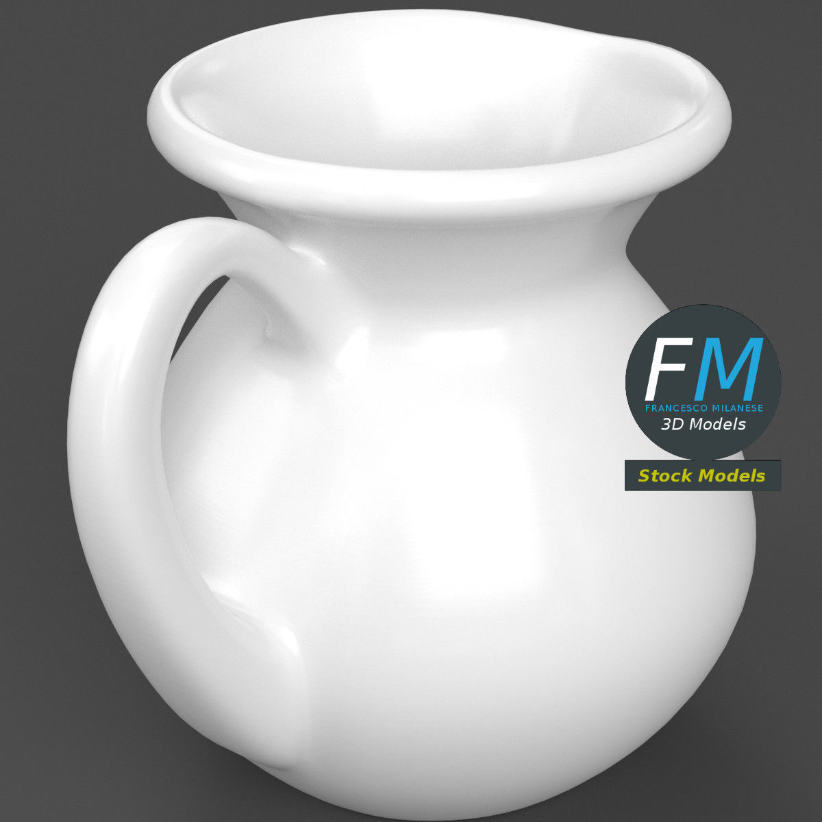 Porcelain pitcher 3D model_2