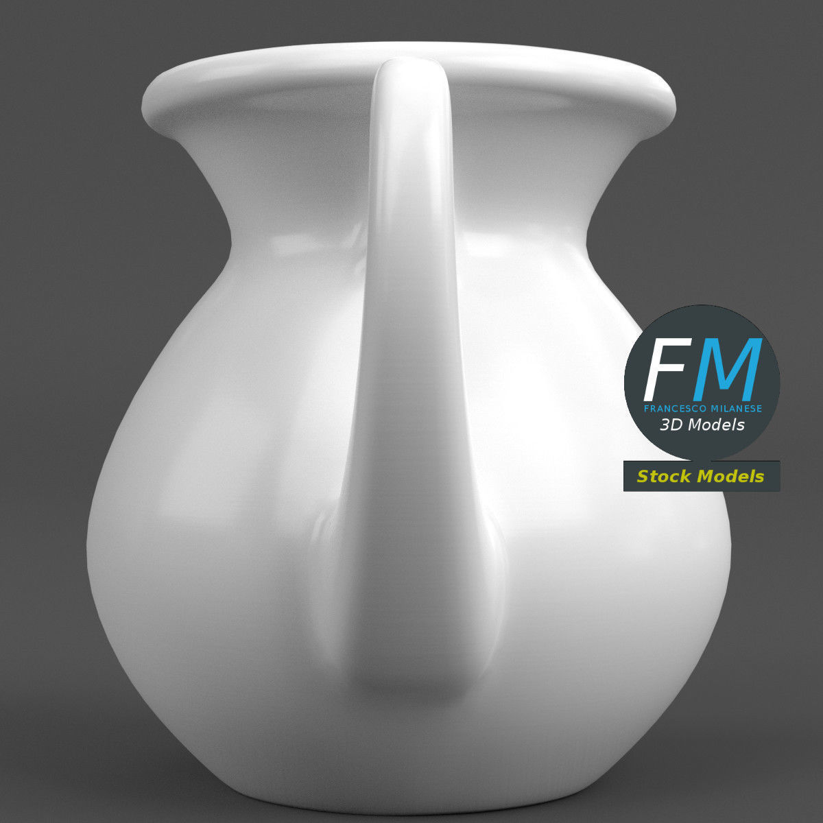 Porcelain pitcher 3D model_4