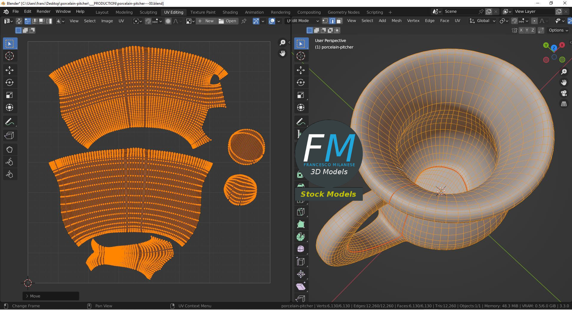 Porcelain pitcher 3D model_10