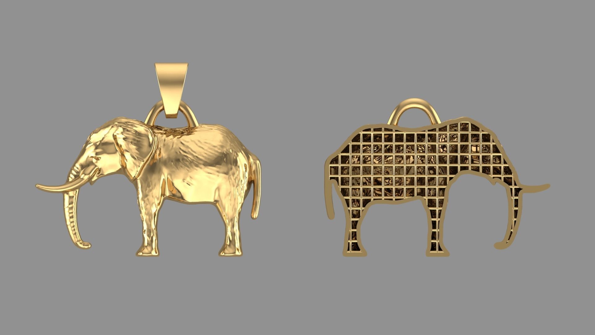 Elephant Pendant Fusion 3D print model_6