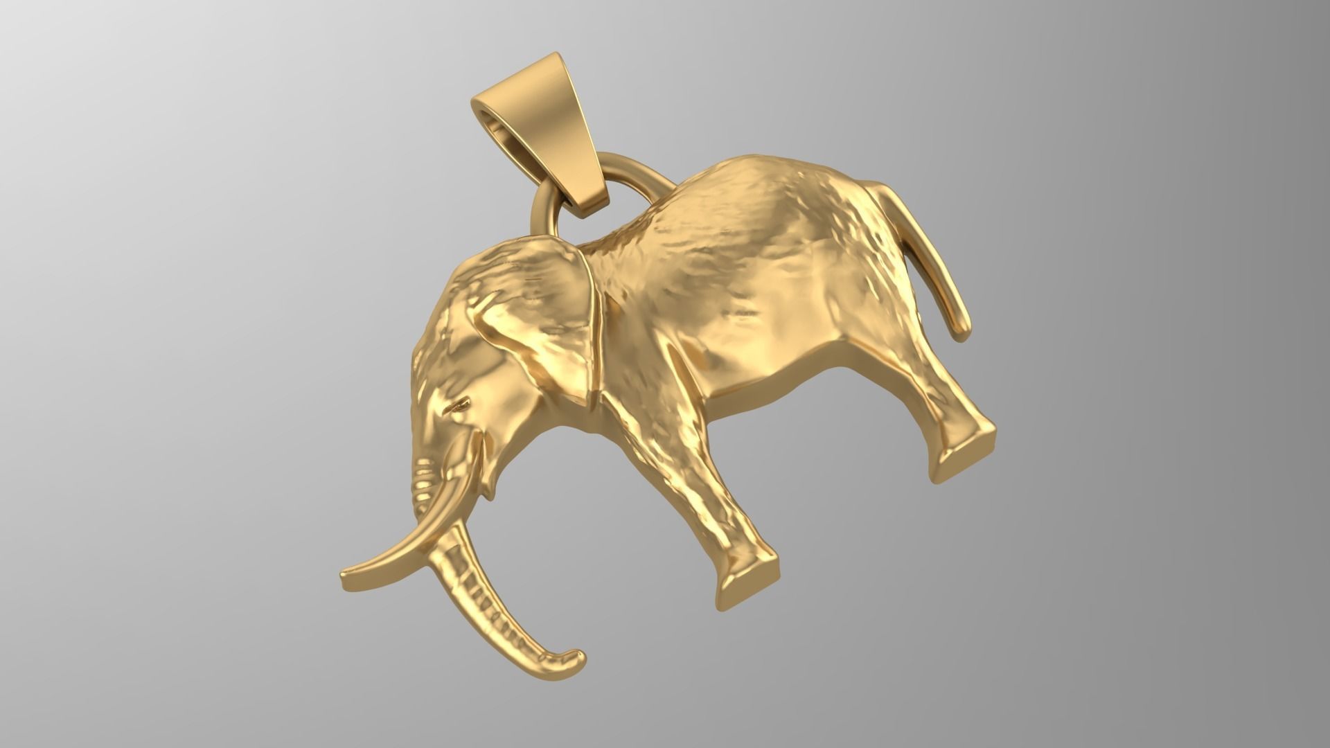 Elephant Pendant Fusion 3D print model_2