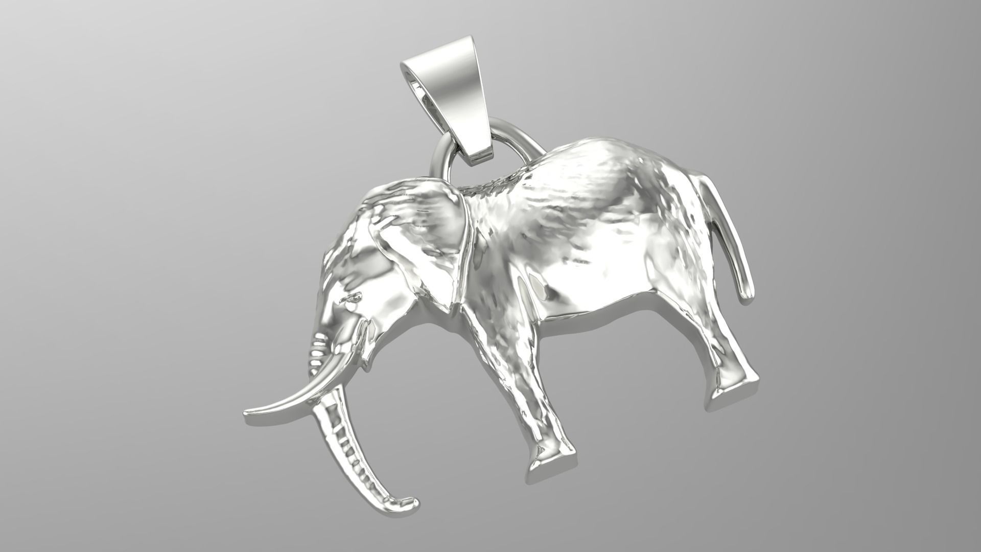 Elephant Pendant Fusion 3D print model_4