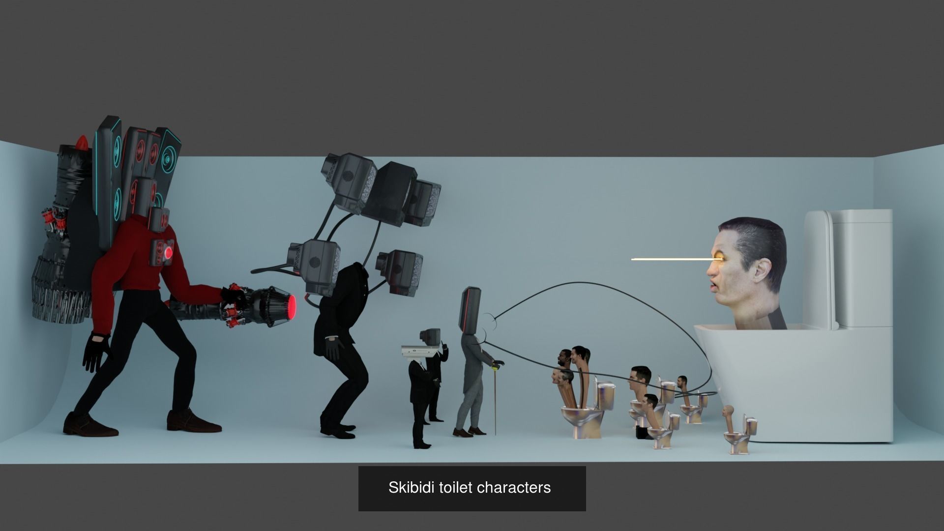 Skibidi toilet characters 3D Model Collection_4