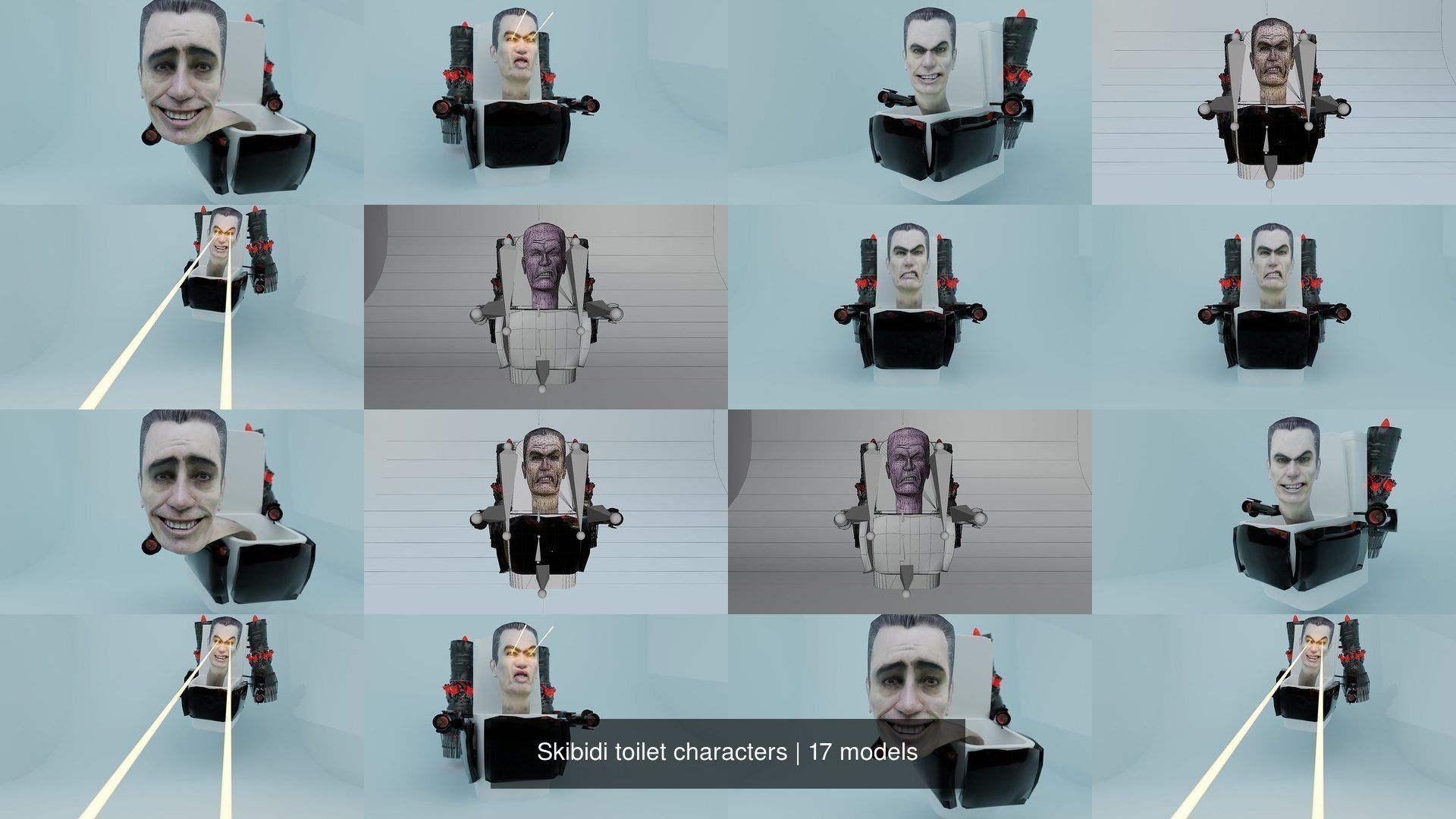 Skibidi toilet characters 3D Model Collection_9