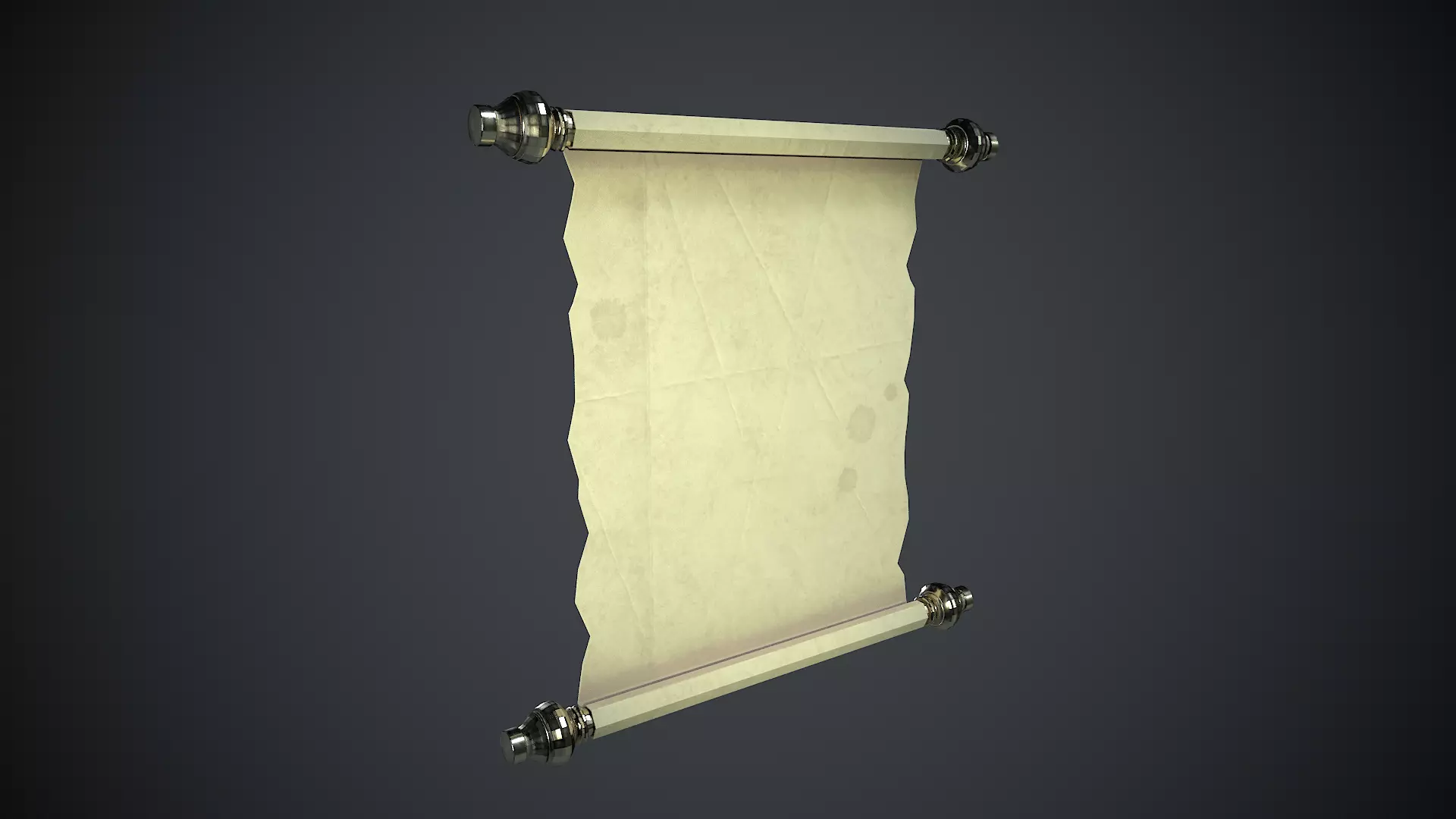 Parchment Low-poly 3D model_0