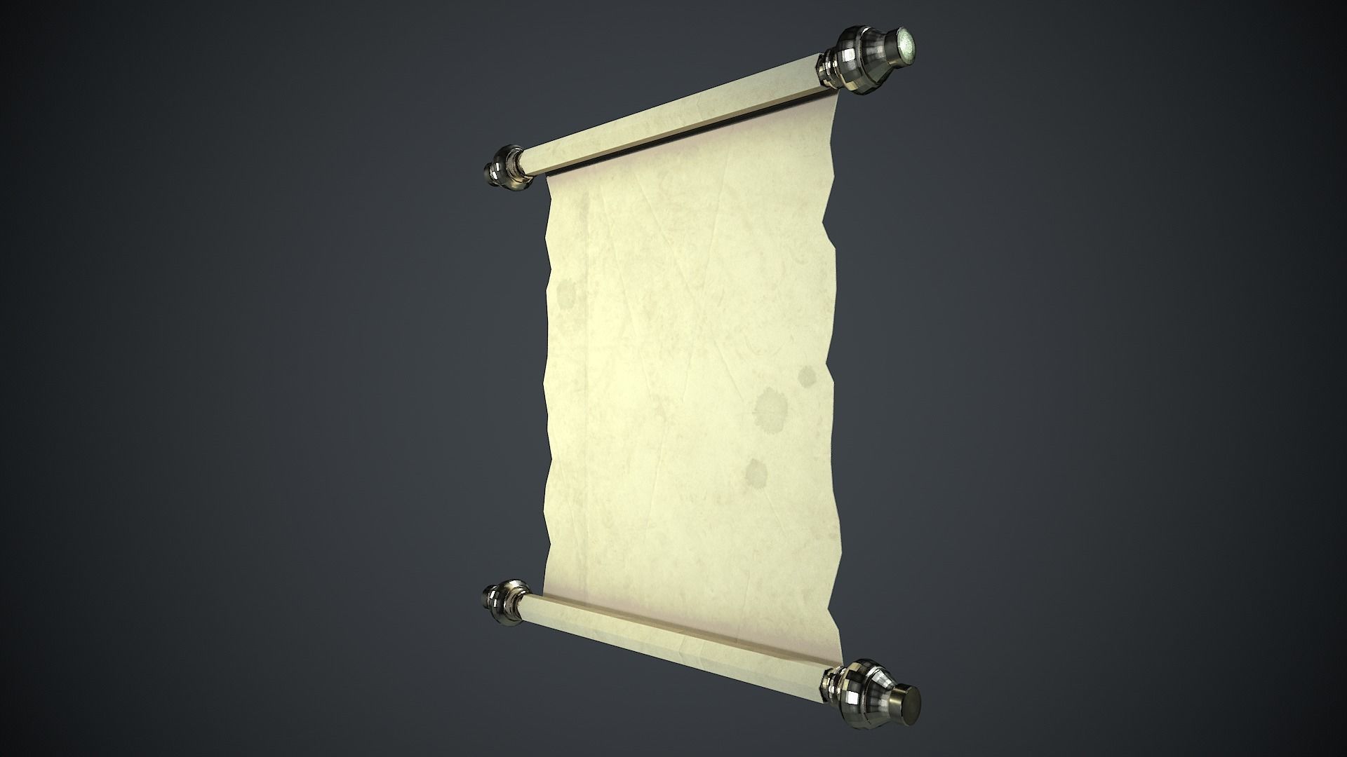 Parchment Low-poly 3D model_1