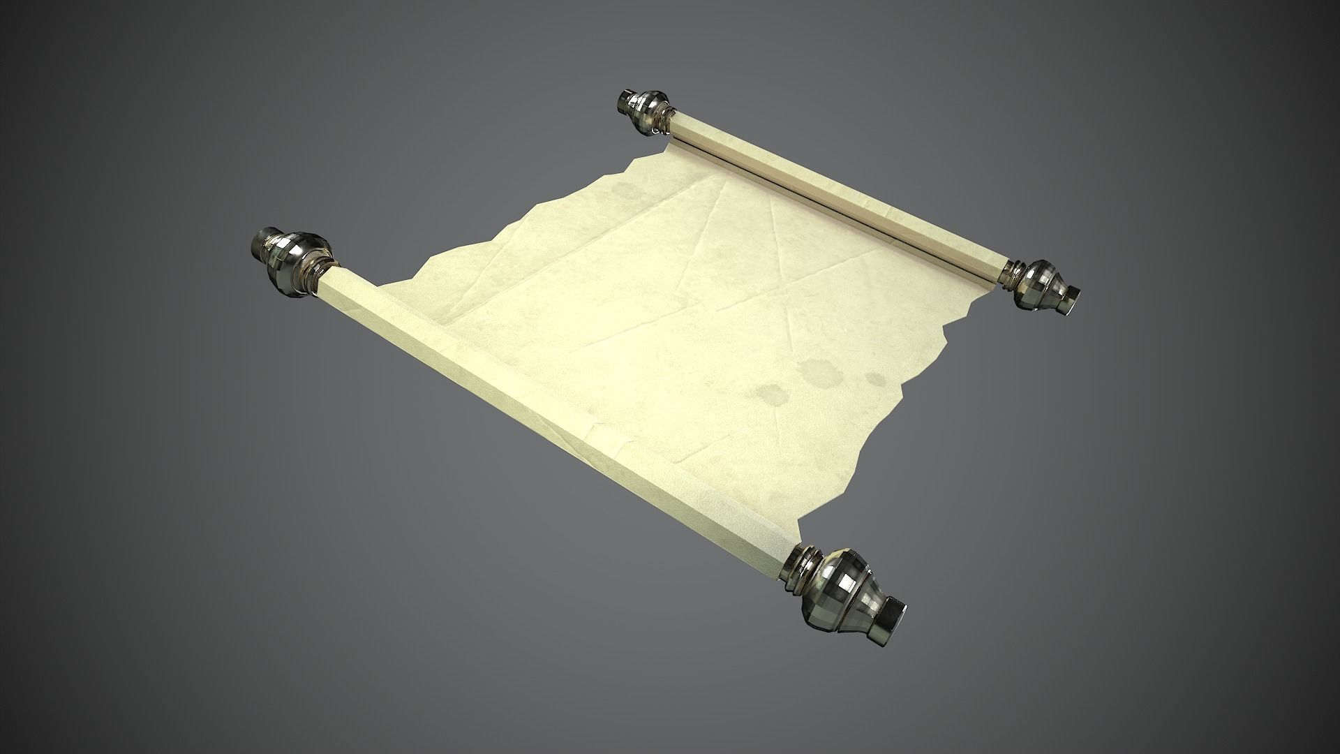 Parchment Low-poly 3D model_2