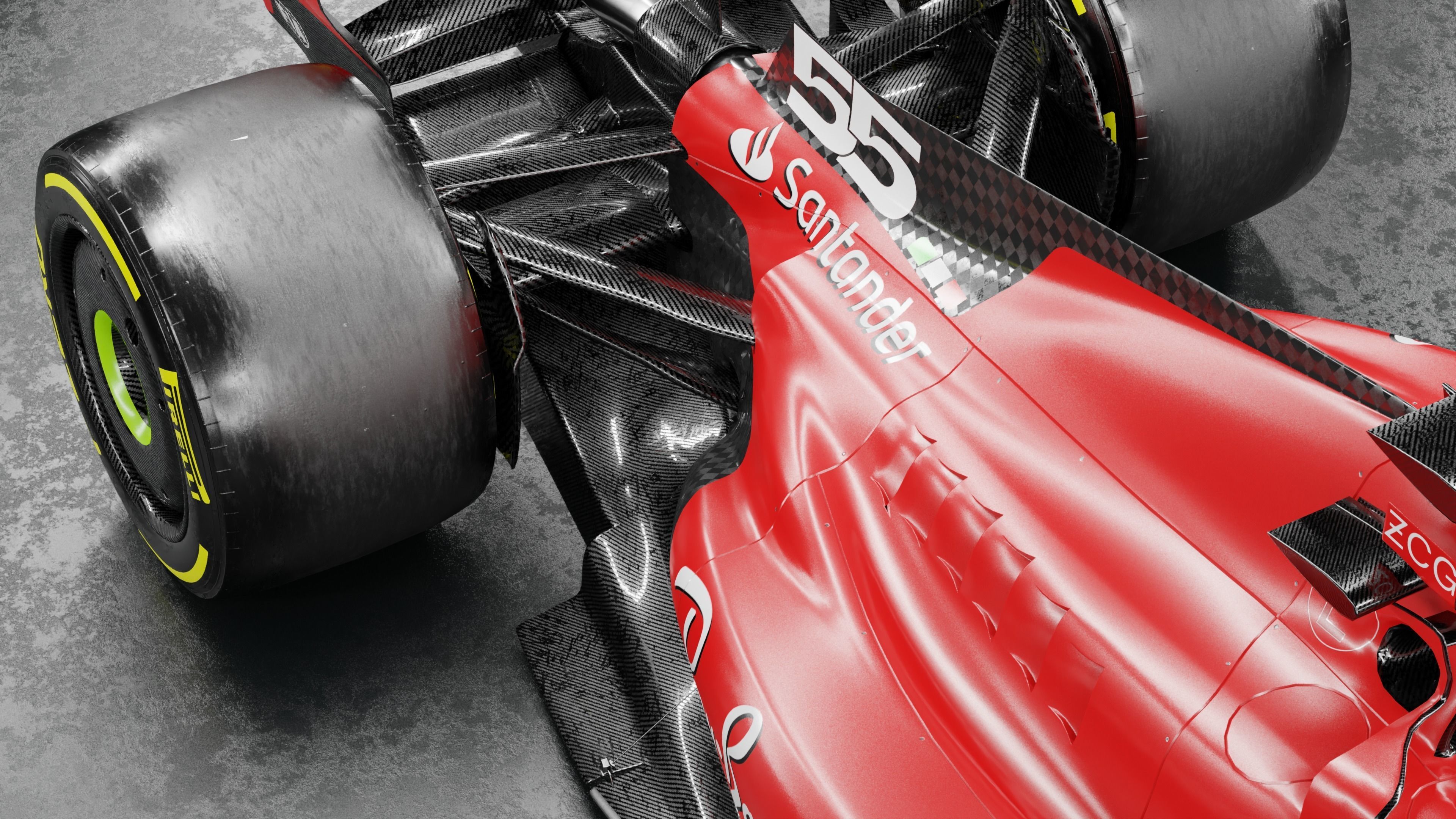 F1 2023 Ferrari  SF-23 Low-poly 3D model_12