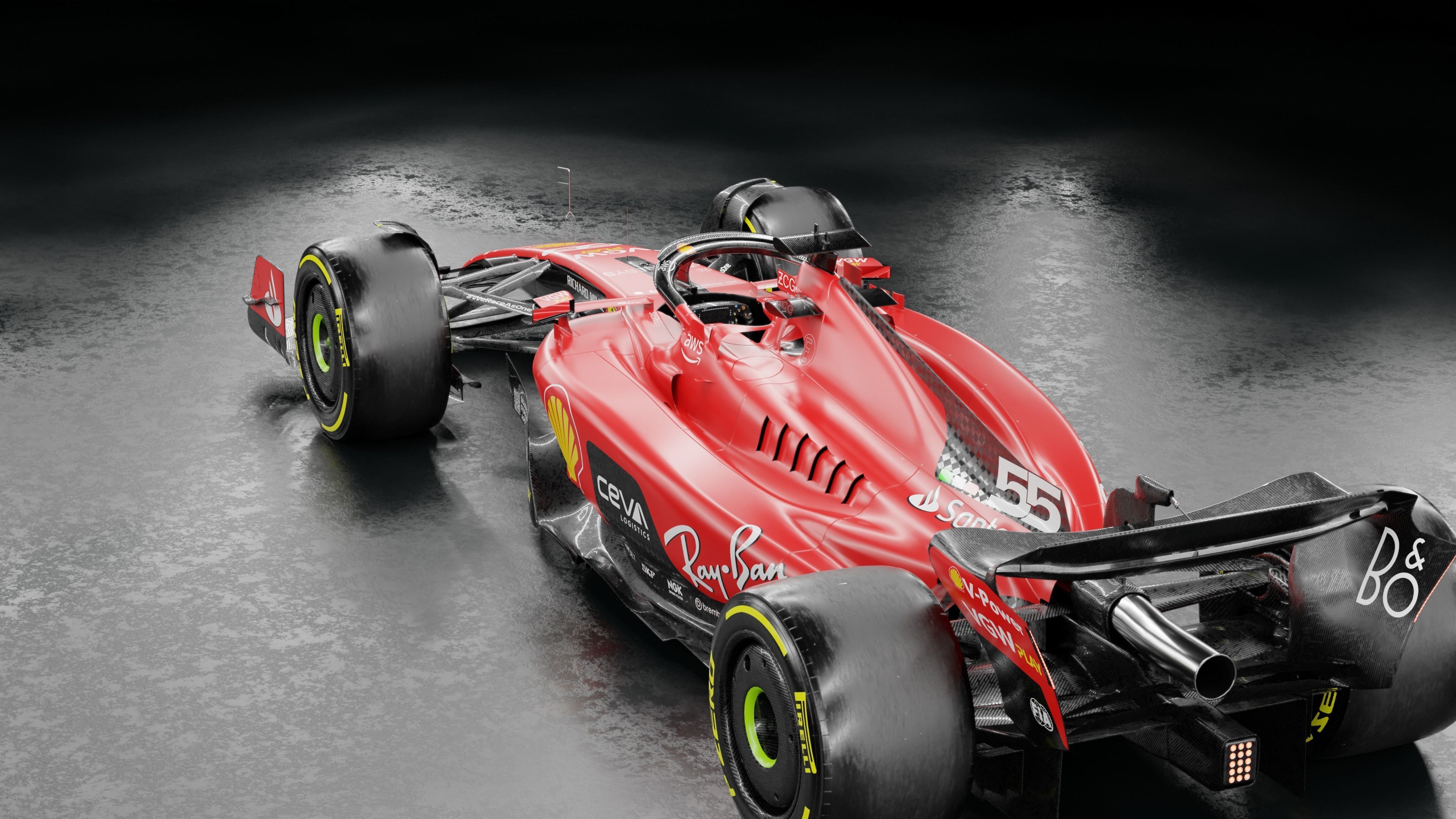 F1 2023 Ferrari  SF-23 Low-poly 3D model_3