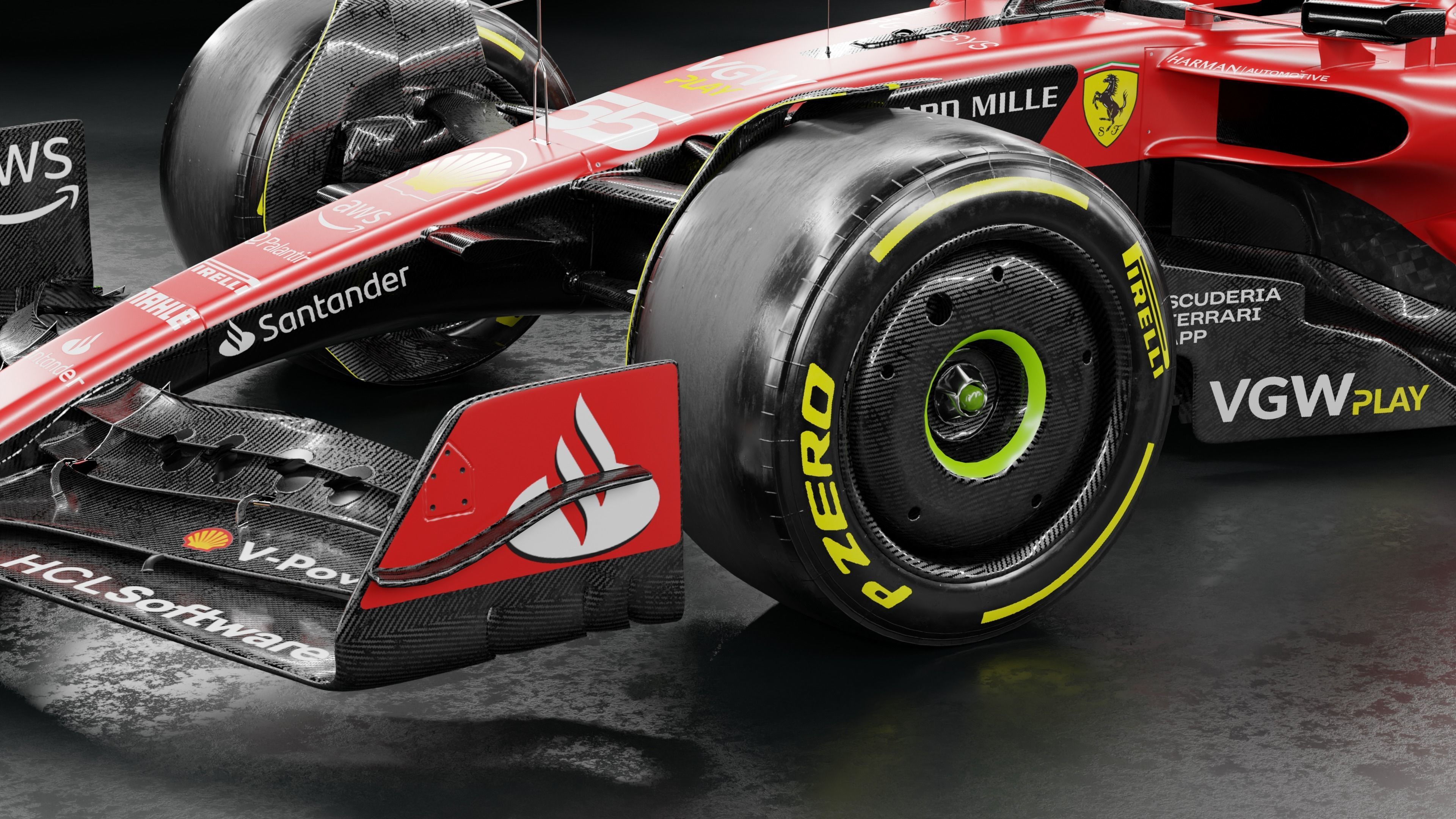 F1 2023 Ferrari  SF-23 Low-poly 3D model_7