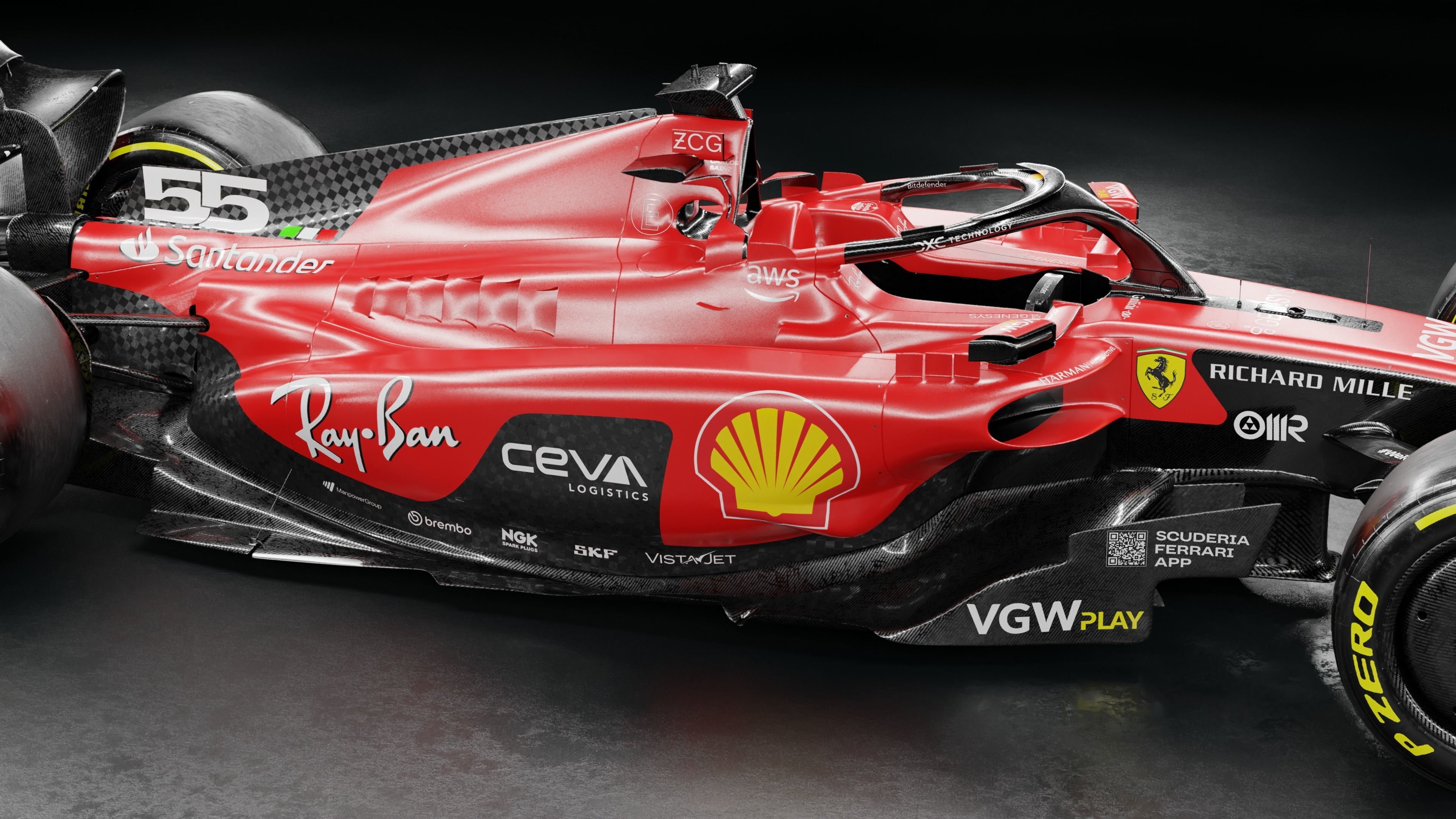 F1 2023 Ferrari  SF-23 Low-poly 3D model_15