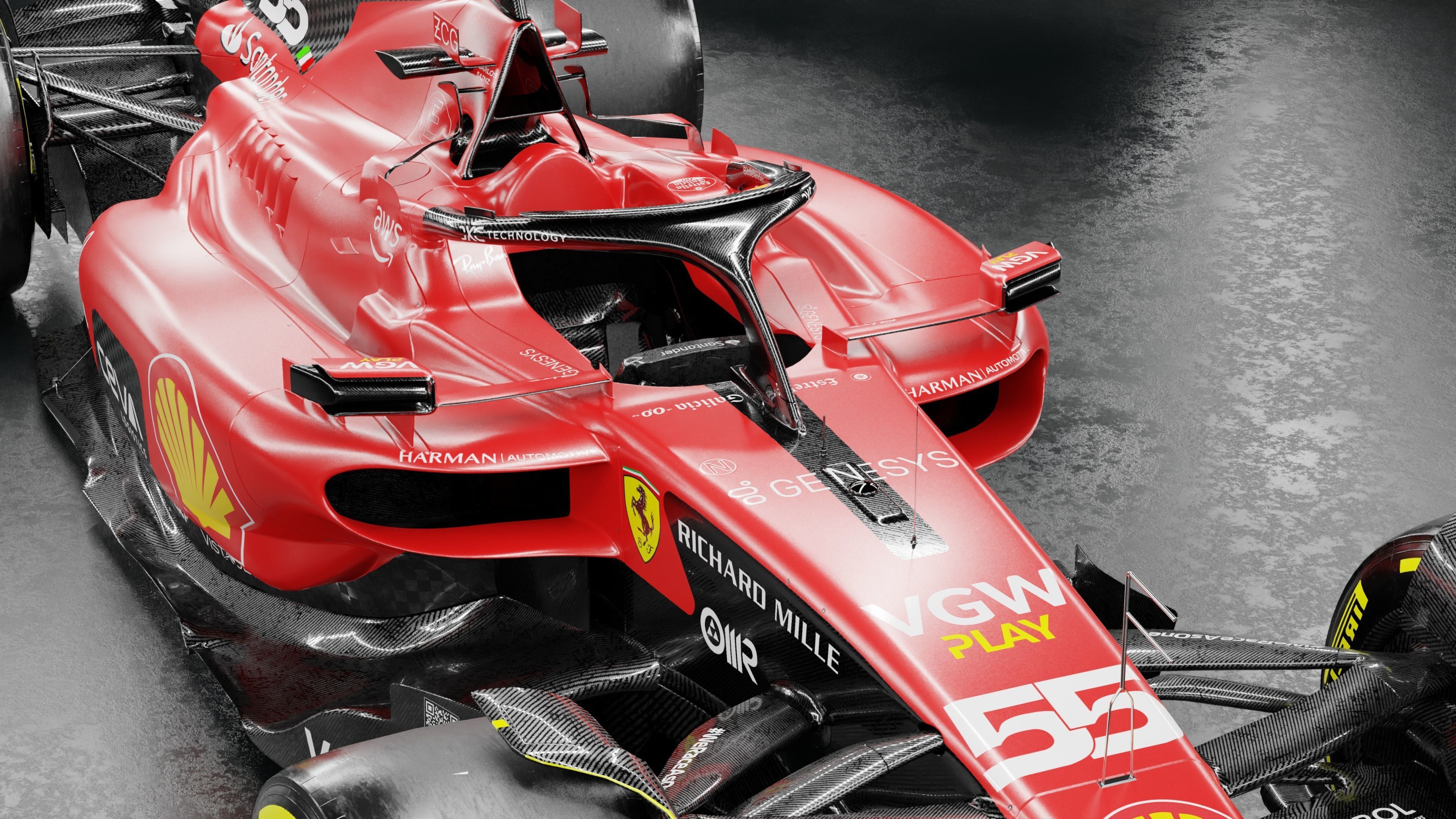 F1 2023 Ferrari  SF-23 Low-poly 3D model_13