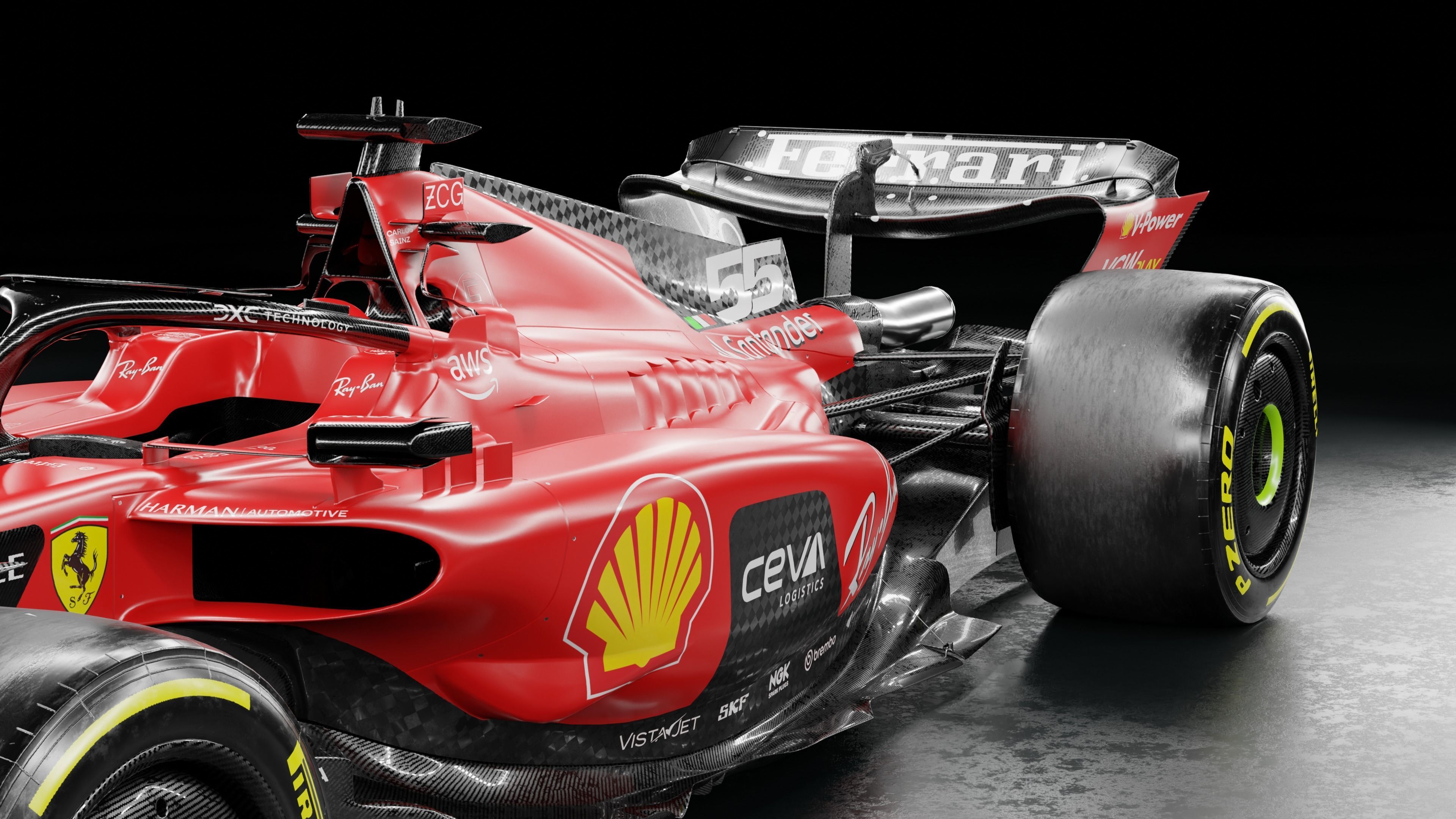 F1 2023 Ferrari  SF-23 Low-poly 3D model_9