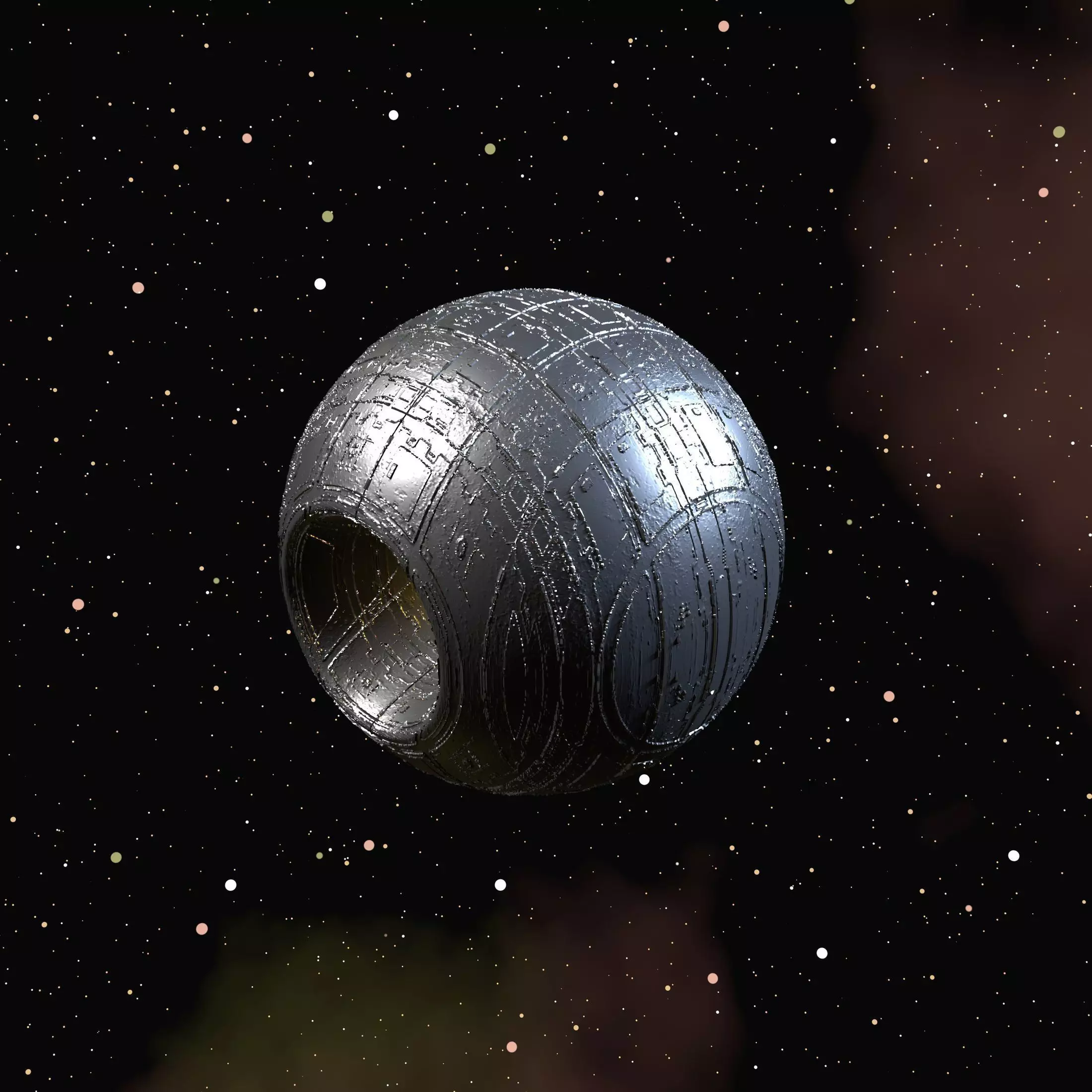 Sci-fi planet 3D model_0