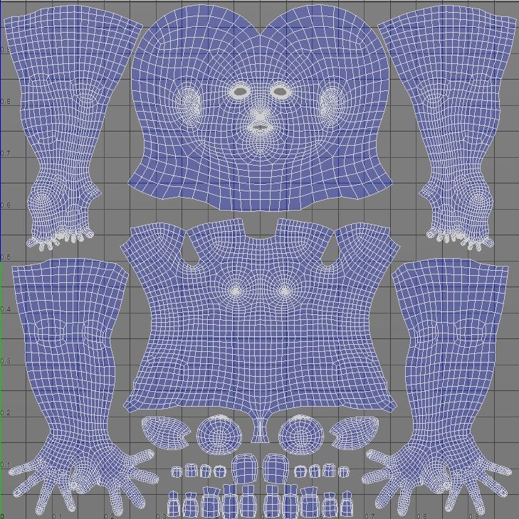Female Basemesh with Rigging Low-poly 3D model_5