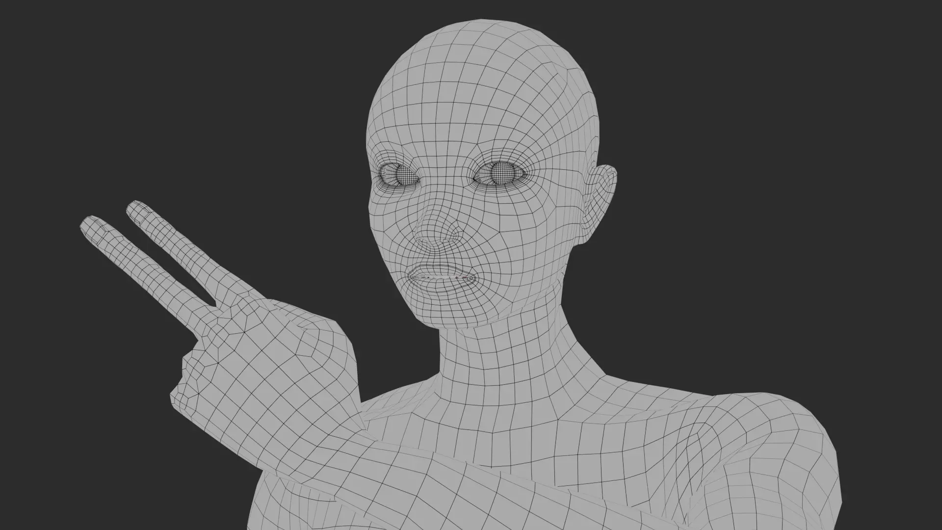 Female Basemesh with Rigging Low-poly 3D model_0
