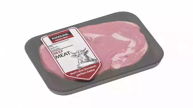 Fresh Frozen Beef Pack Low Poly PBR Low-poly 3D model