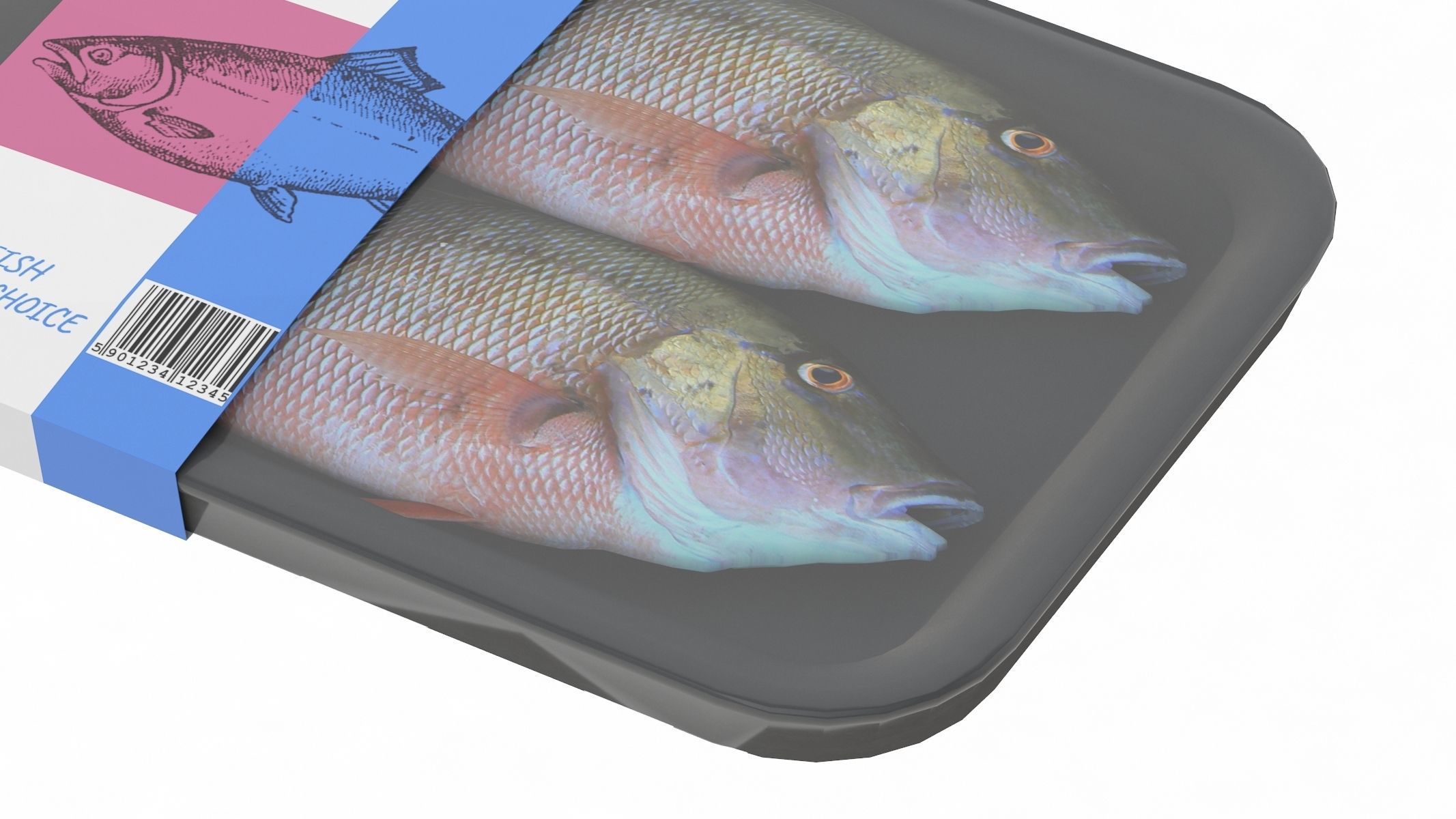 Frozen Fish Low Poly PBR Realistic Low-poly 3D model_3