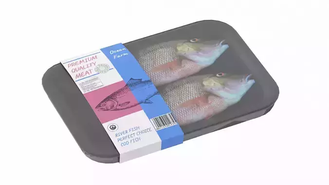 Frozen Fish Low Poly PBR Realistic Low-poly 3D model