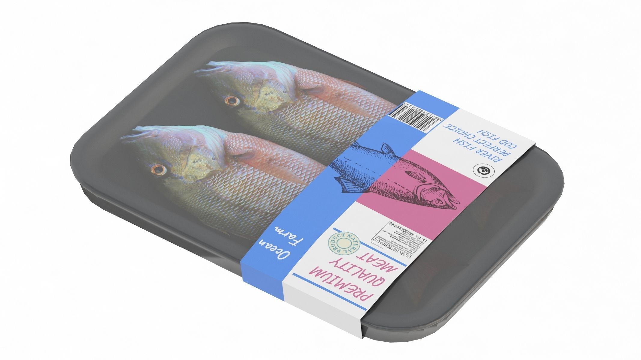 Frozen Fish Low Poly PBR Realistic Low-poly 3D model_1