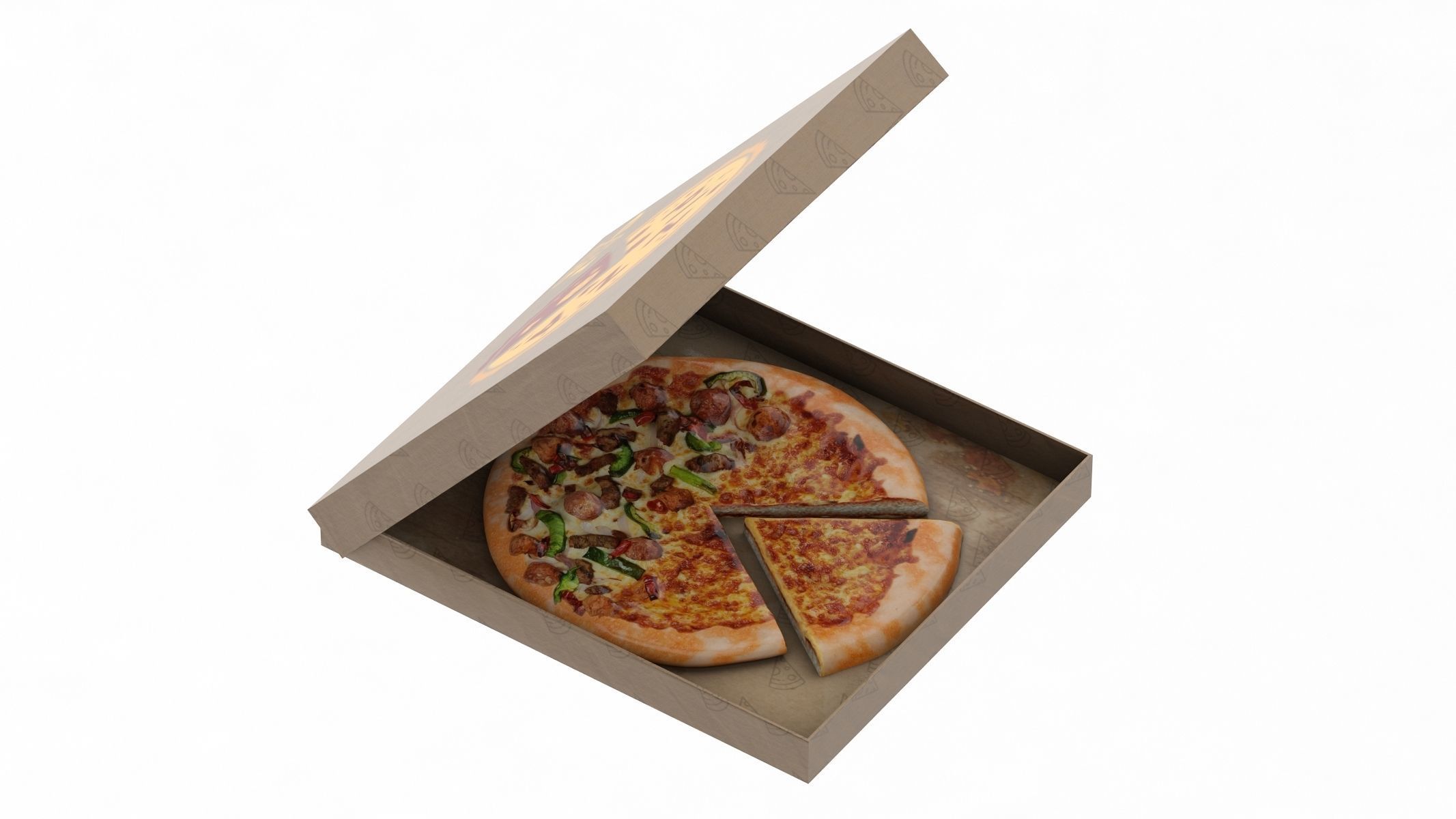 Frozen Pizza Low Poly PBR Realistic Low-poly 3D model_1