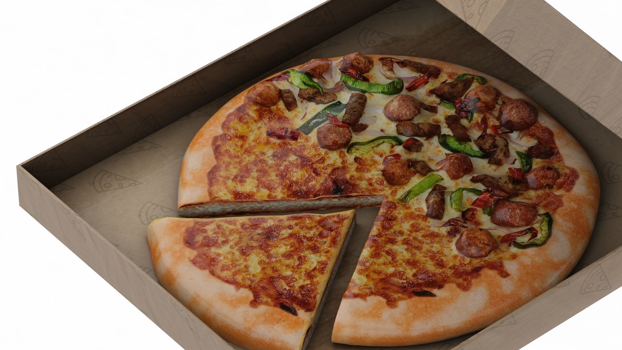 Frozen Pizza Low Poly PBR Realistic Low-poly 3D model_4