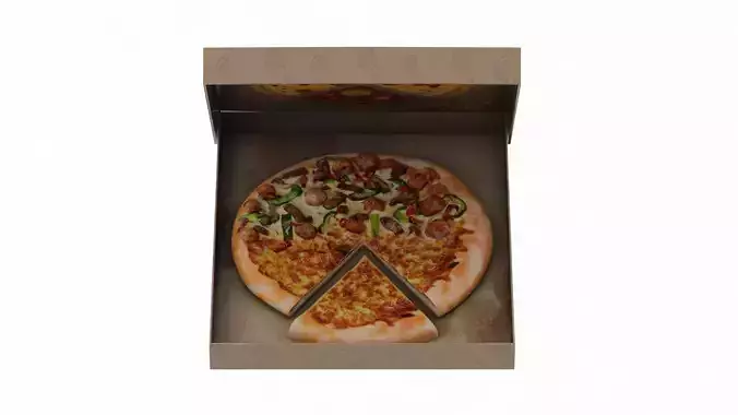 Frozen Pizza Low Poly PBR Realistic Low-poly 3D model