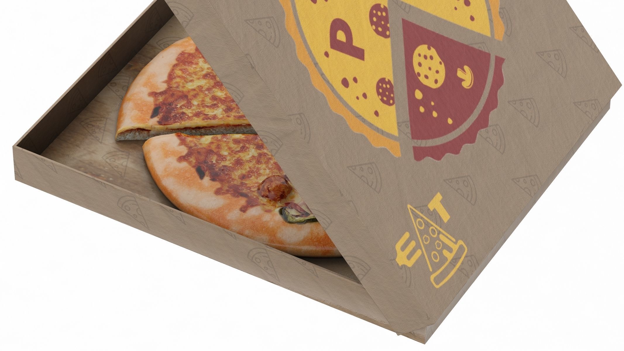 Frozen Pizza Low Poly PBR Realistic Low-poly 3D model_3