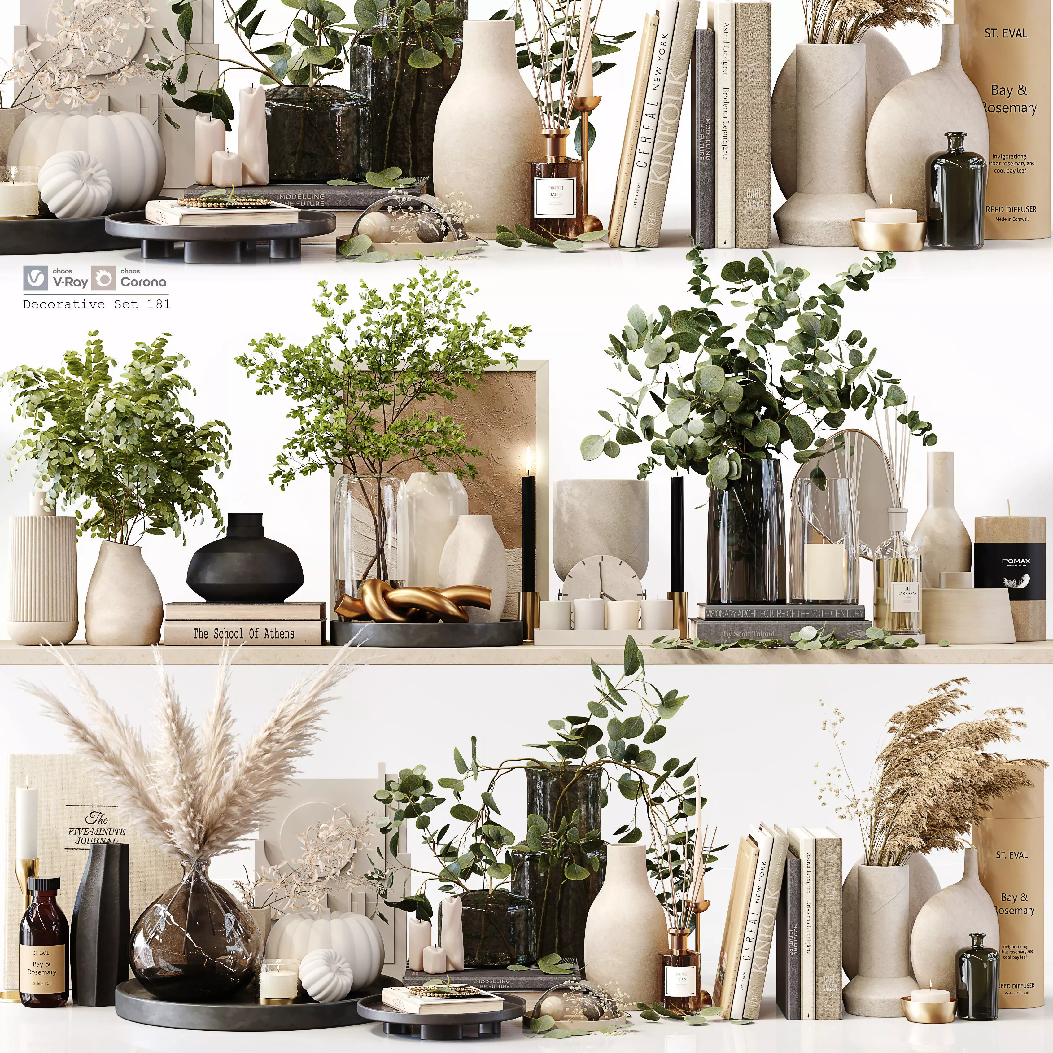 Decorative Set 181 Low-poly 3D model_0