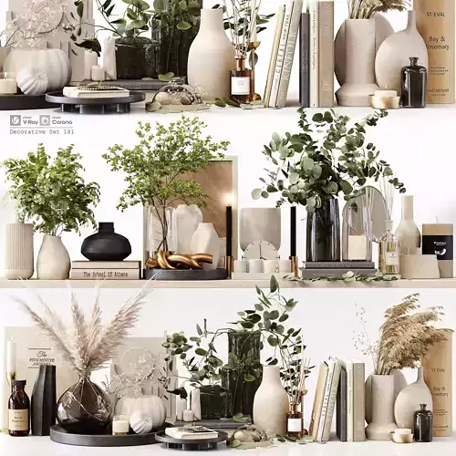 Decorative Set 181 Low-poly 3D model