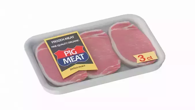 Pig Meat Pack Low Poly PBR Low-poly 3D model