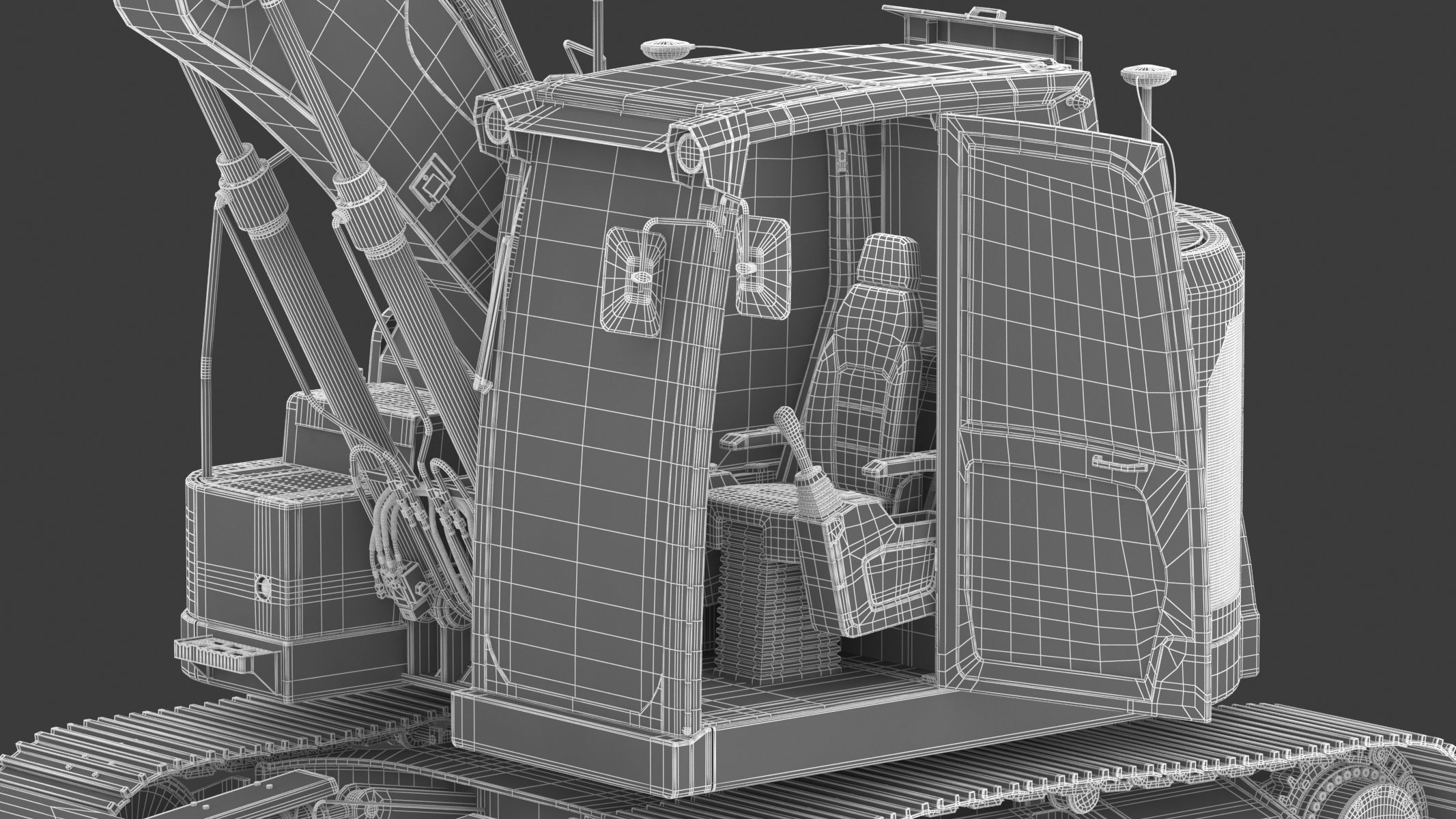 Small Excavator Triple Arm Generic 3D model_35