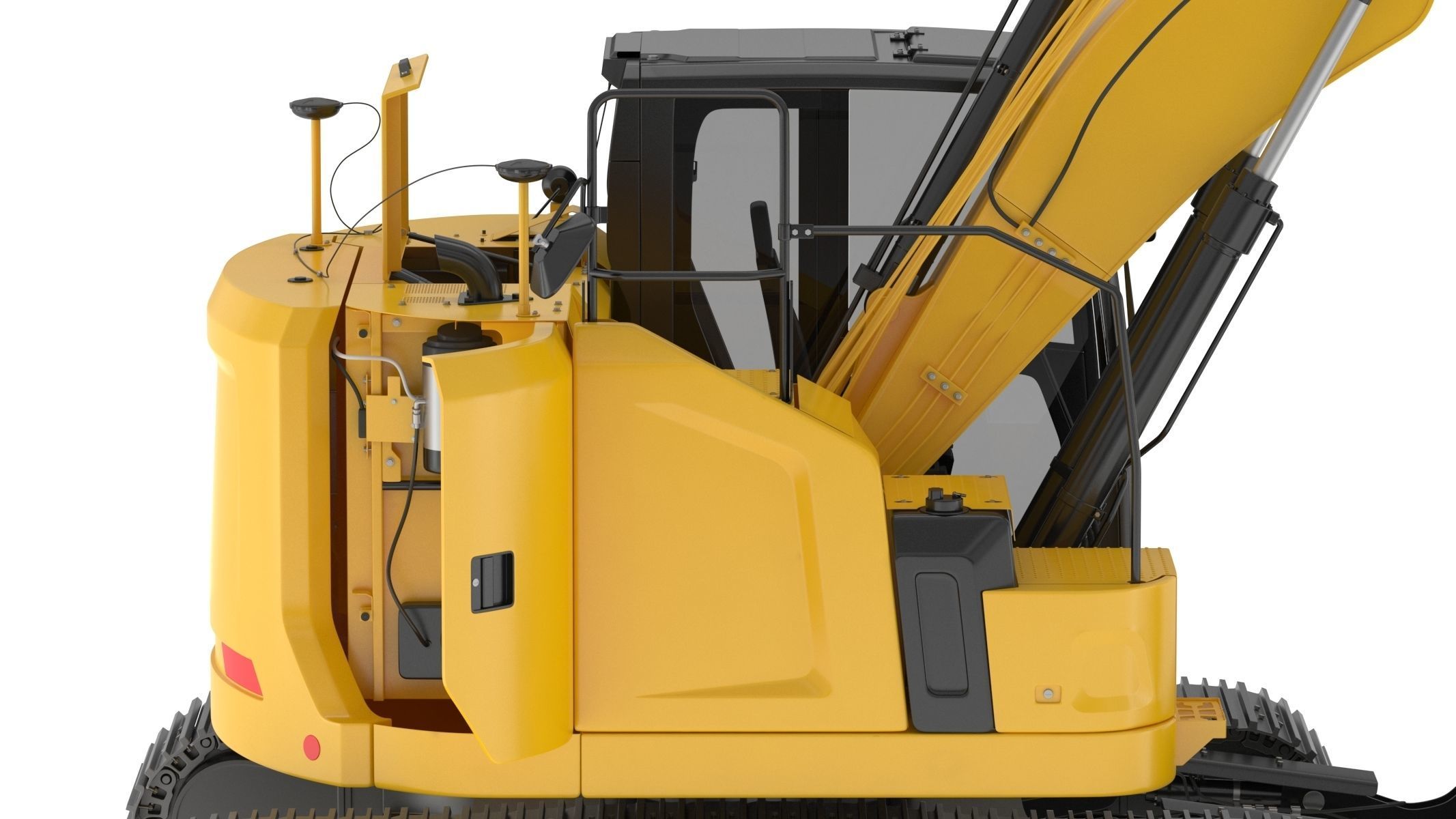 Small Excavator Triple Arm Generic 3D model_7