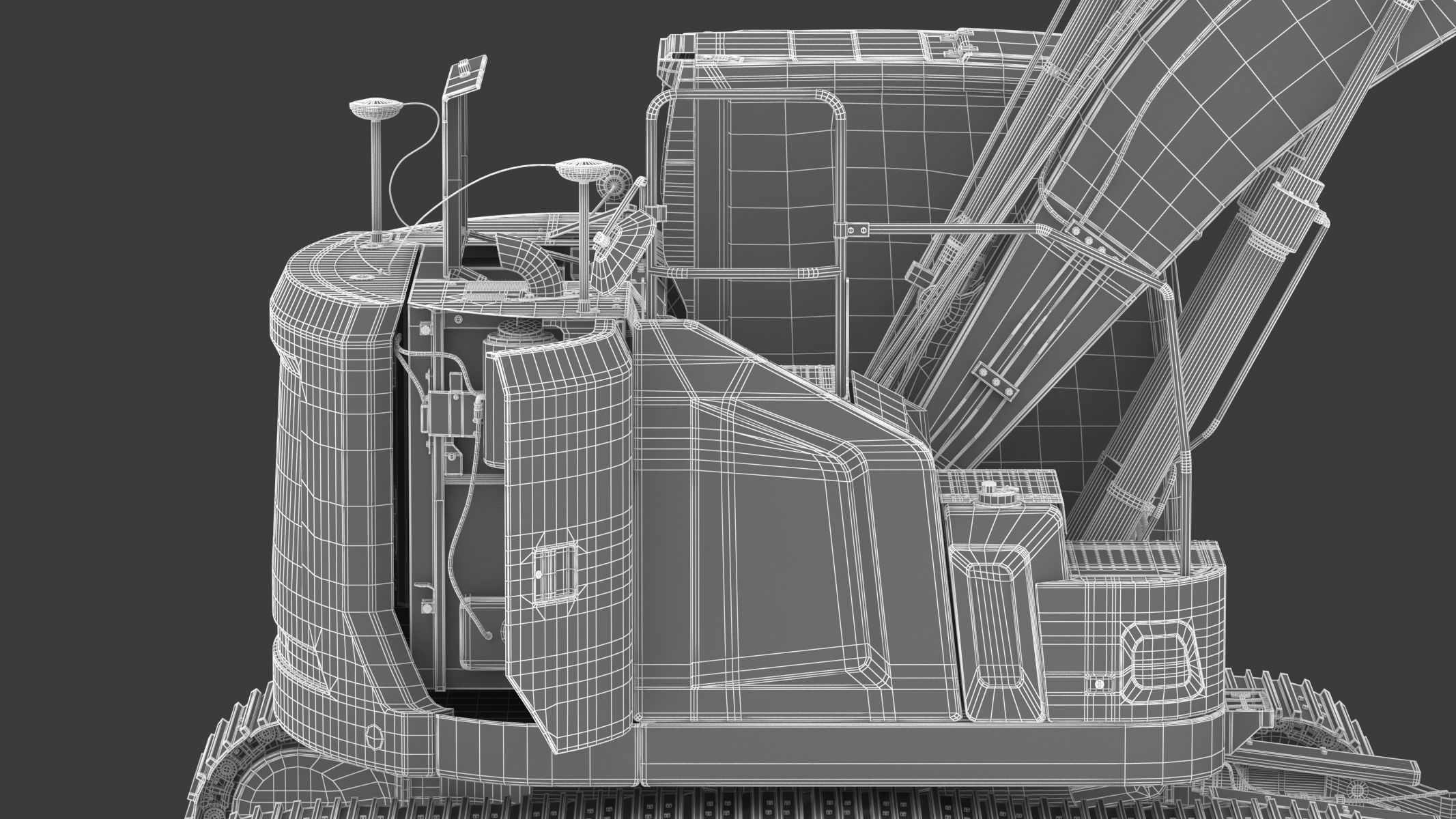 Small Excavator Triple Arm Generic 3D model_36