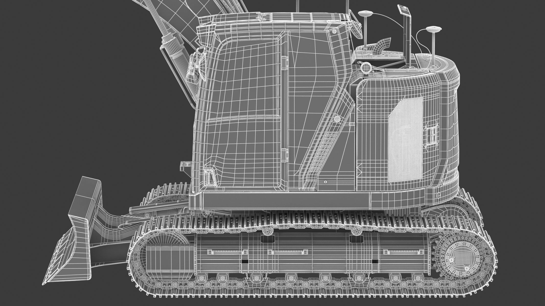 Small Excavator Triple Arm Generic 3D model_39