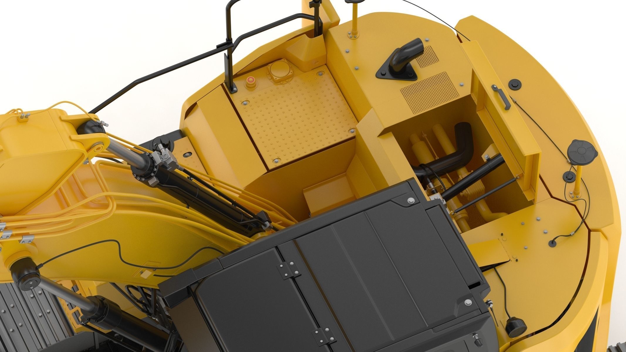 Small Excavator Triple Arm Generic 3D model_15