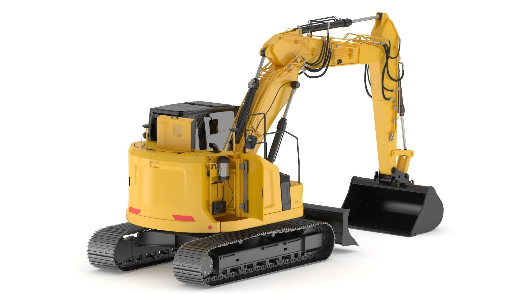 Small Excavator Triple Arm Generic 3D model_1
